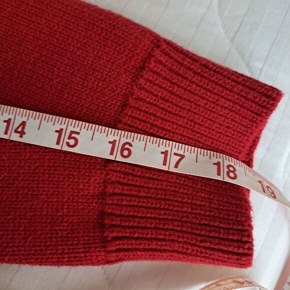 Chaps Mens L 43" Sweater Pullover Unisex Red Polar Bear Winter 100% Cotton - Picture 4 of 11